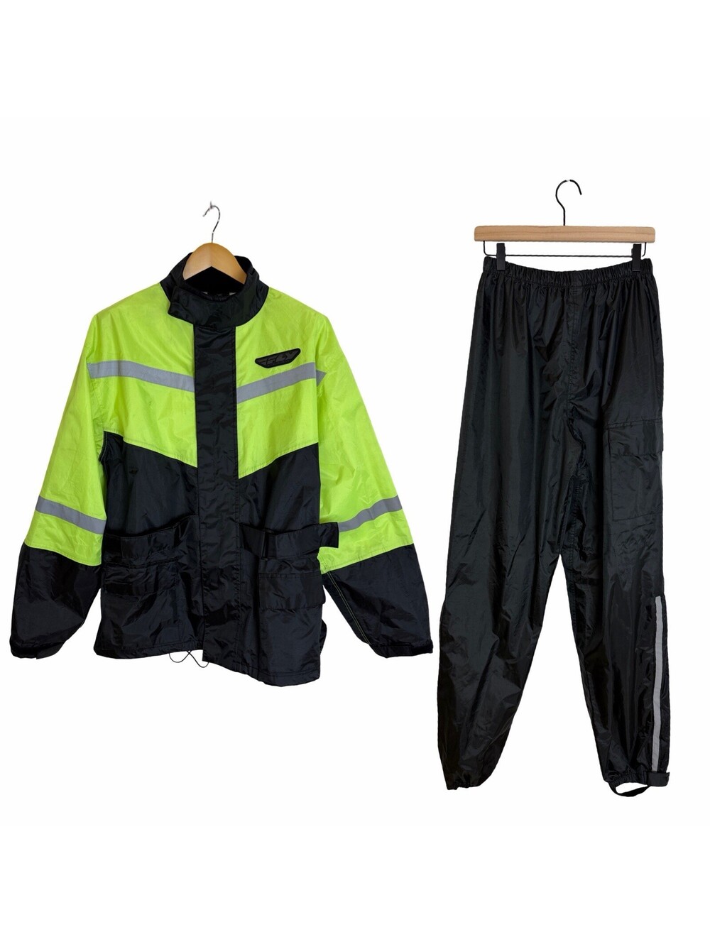 $105 Fly Racing 2-Piece Rain Suit - Black/Hi-Vis - Large